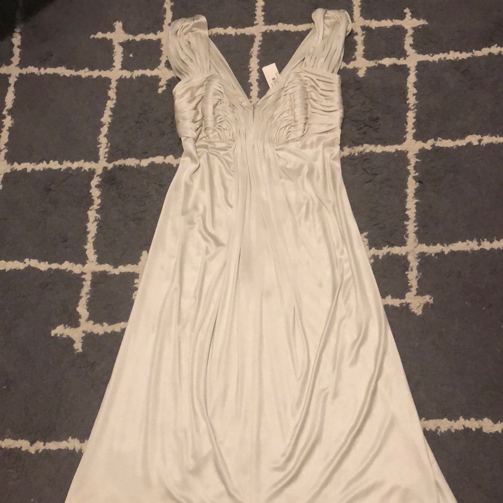 NWT Foley & Corinna shirred corset dress in silver